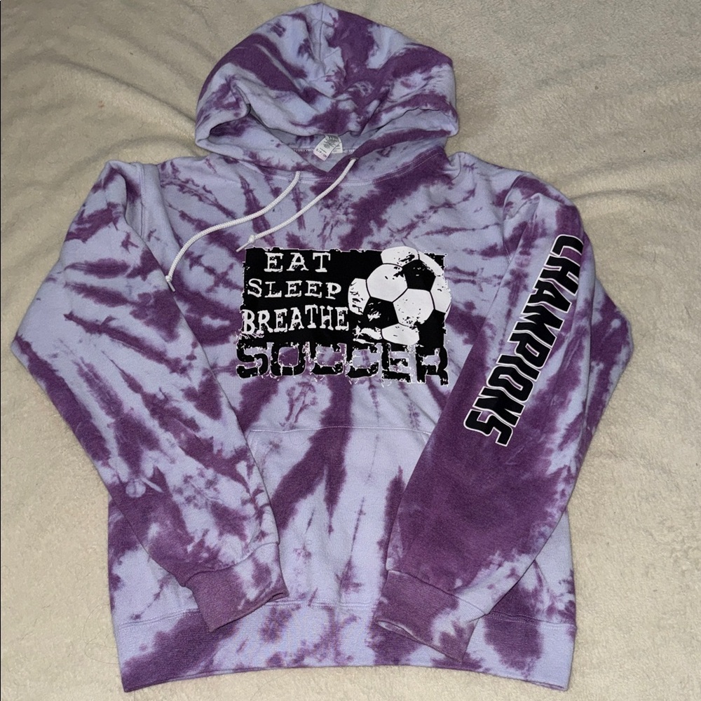 Purple Tie-Dye Soccer Hoodie Adult S #24